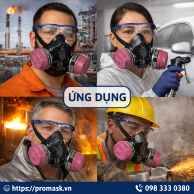 Ứng dụng mặt nạ nửa mặt North 7700 Size L