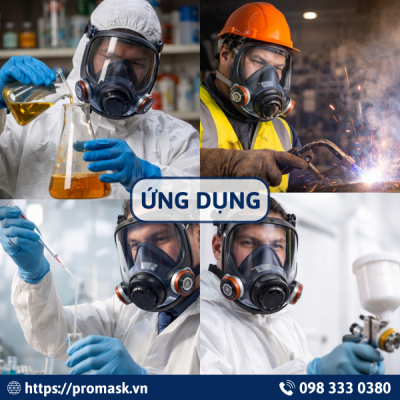 Ứng dụng mặt nạ phòng độc full mặt HUGUARD 8800