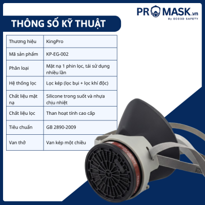 Thông số kĩ thuật Mặt nạ phòng độc EliteGas Mask KP-EG-002