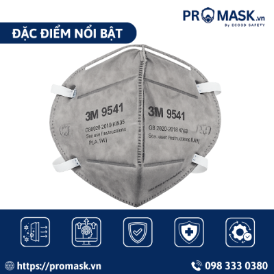 Đặc điểm khẩu trang 3M – 9541 than hoạt tính