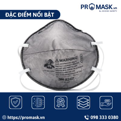 Đặc điểm nổi bật khẩu trang 3M - 8247 than hoạt tính