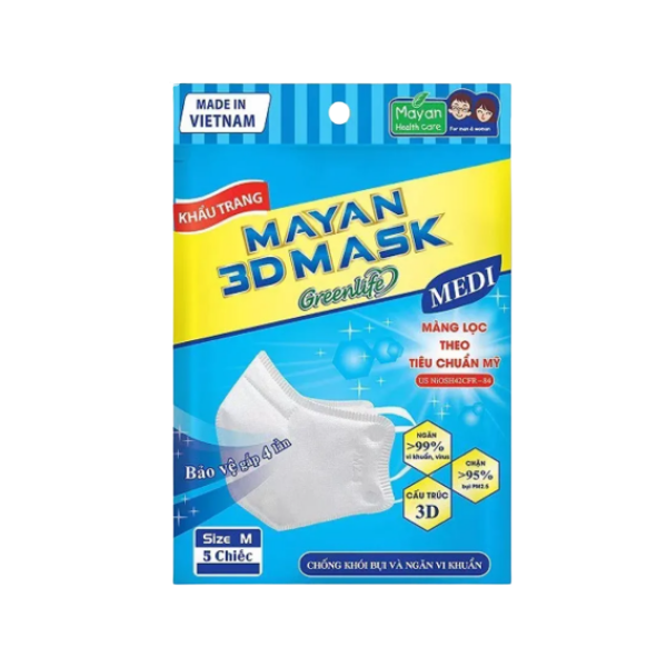 Khẩu Trang Mayan 3D Mask PM2.5 (5 cái) (2)