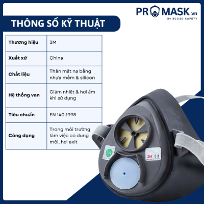 Thông số kỹ thuật mặt nạ phòng độc 3M – 3100_ 3200