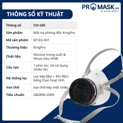 Thông số kỹ thuật mặt nạ phòng độc EliteGas Mask KP-EG-001