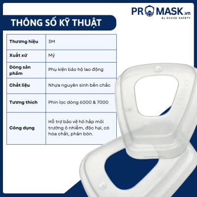 Thông số kỹ thuật nắp giữ tấm lọc bụi 3M – 501