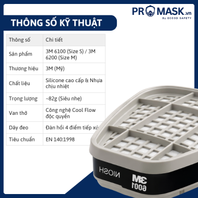 Thông số kỹ thuật phin lọc 3M - 6001