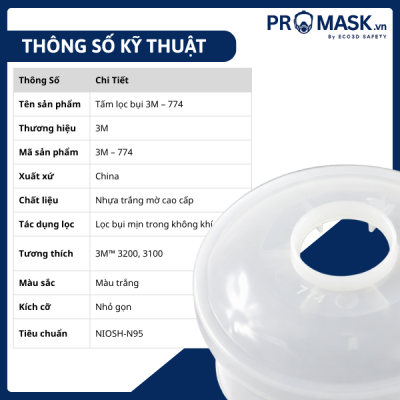 Thông số kỹ thuật tấm lọc bụi 3M - 774