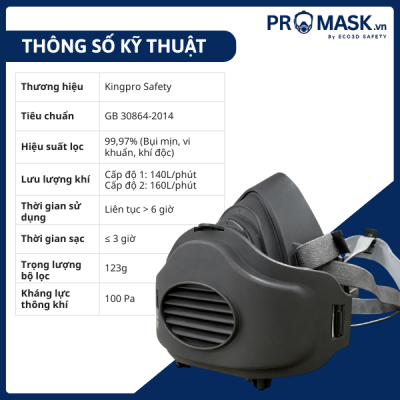 Thông số mặt nạ chống bụi nửa mặt Vian- 370D