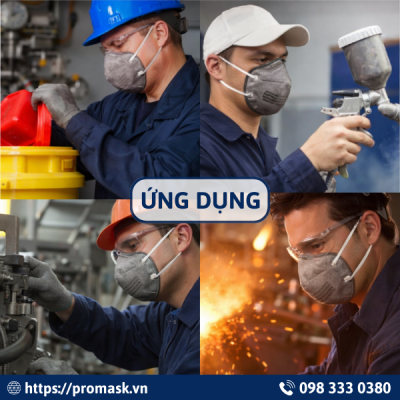 Ứng dụng khẩu trang 3M - 8247 than hoạt tính