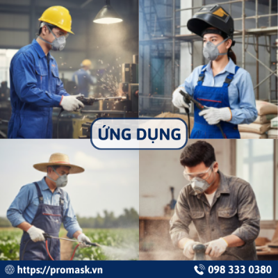 Ứng dụng mặt nạ chống bụi nửa mặt Vian- 370D
