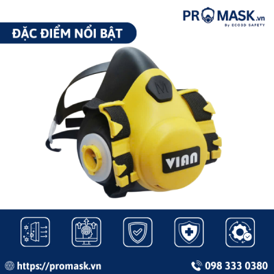 Đặc điểm VIAN 6200 – Mặt nạ nửa mặt cao su + 7 bộ mảnh 60017