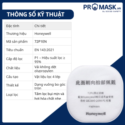 Thông số kỹ thuật tấm lọc bụi 72P1EN