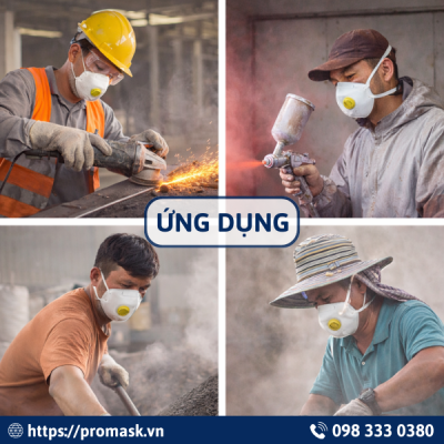 Ứng dụng khẩu trang lọc bụi Model M1200VBC Delta Plus