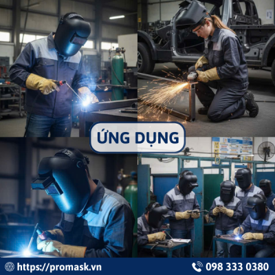 Ứng dụng mặt nạ hàn đội đầu 633P