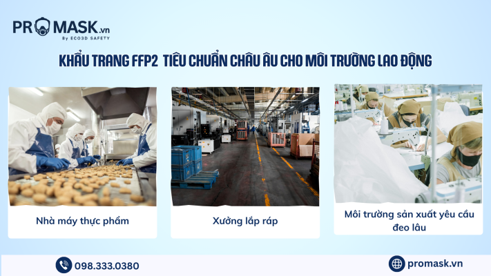 Khẩu trang FFP2 tiêu chuẩn châu âu cho môi trường lao động