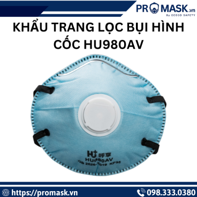 Khẩu trang lọc bụi hình cốc HU980AV 