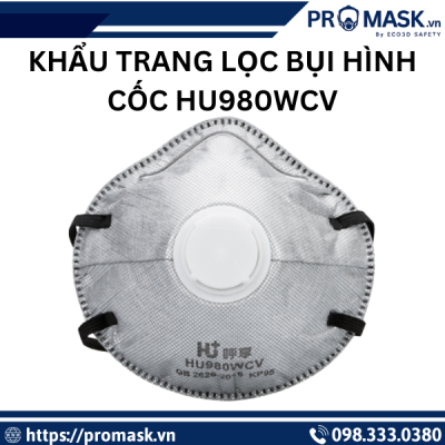 Khẩu trang lọc bụi hình cốc HU980WCV 