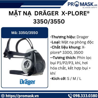 Mặt nạ phòng độc nửa mặt Dräger X-plore® 3350/3550