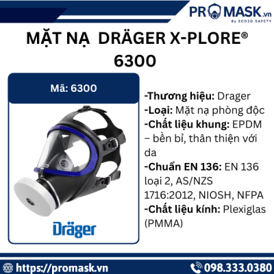 Mặt nạ phòng độc toàn mặt Dräger X-plore® 6300