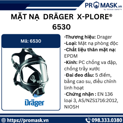 Thông số mặt nạ phòng độc toàn mặt Dräger X-plore® 6530