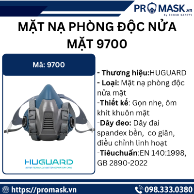 Thông số kỹ thuật mặt nạ phòng độc nửa mặt 9700