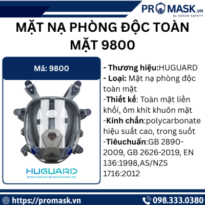 Thông số mặt nạ phòng độc toàn mặt 9800