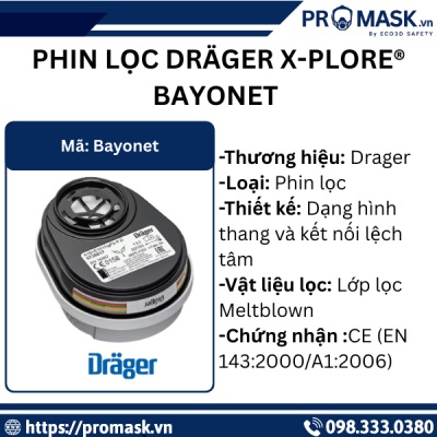 Thông số phin lọc Dräger X-plore® Bayonet 