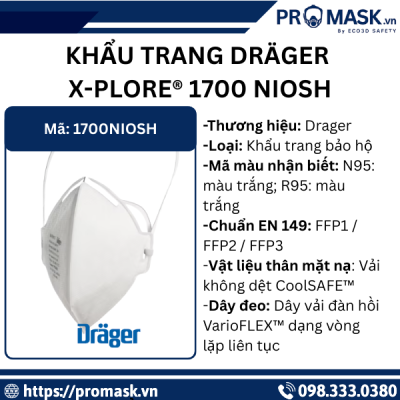 Thông số khẩu trang Dräger X-plore® 1700 NIOSH