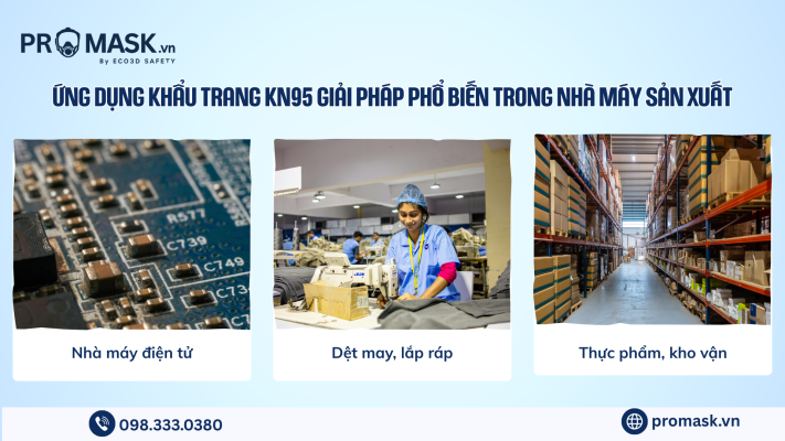 Ứng dụng khẩu trang KN95 giải pháp phổ biến trong nhà máy sản xuất