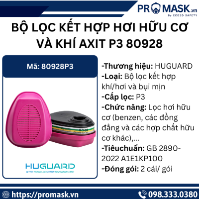 Bộ lọc kết hợp hơi hữu cơ và khí axit P3 80928